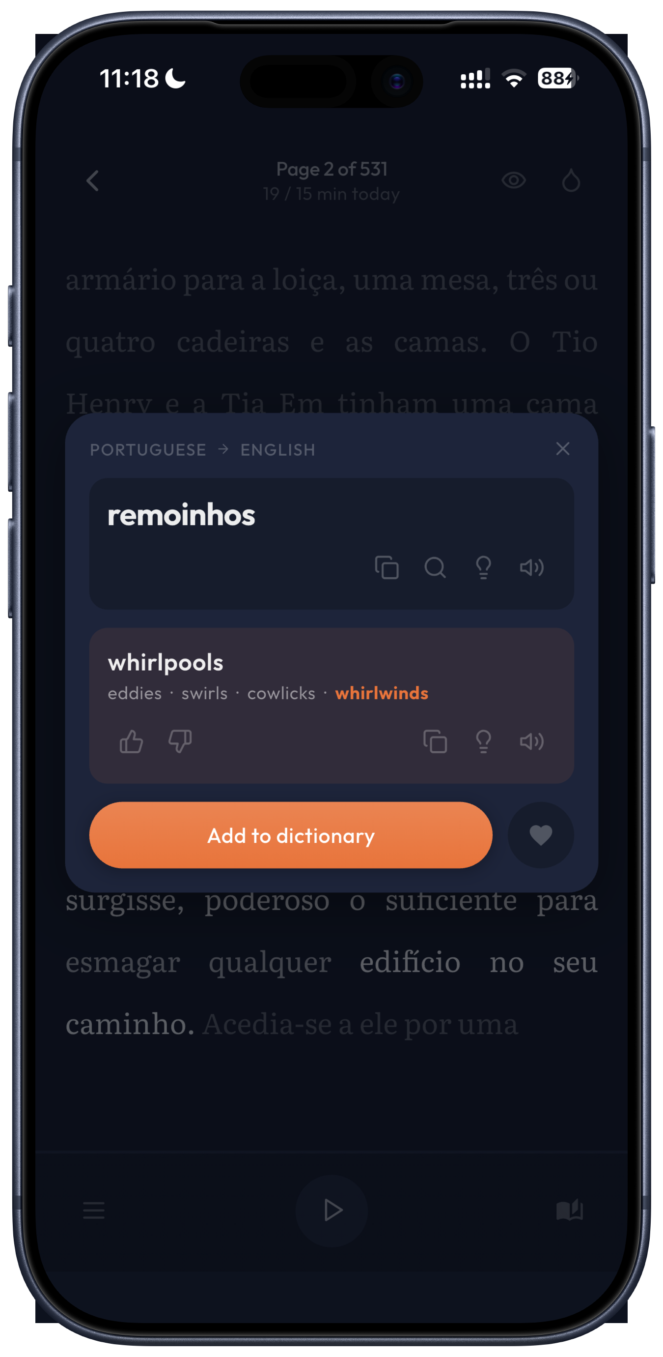 Looking up a word and saving its translation