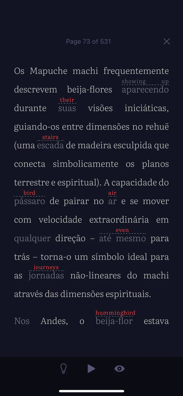 Seamless reading experience