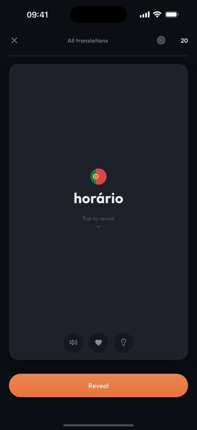 A flashcard for the Portuguese word horário